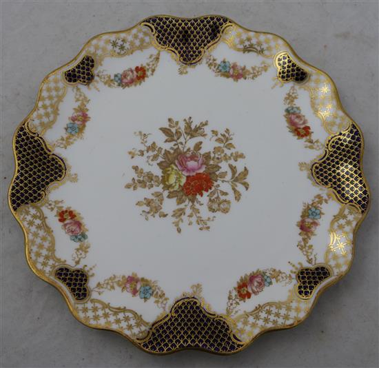 A Wedgwood thirteen piece bone china dessert service, lozenge dish 29.5cm
